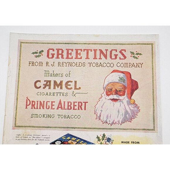 Camel Cigarettes & Prince Albert Tobacco Christmas Vintage Print Ad 1930s Santa - Picture 4 of 6
